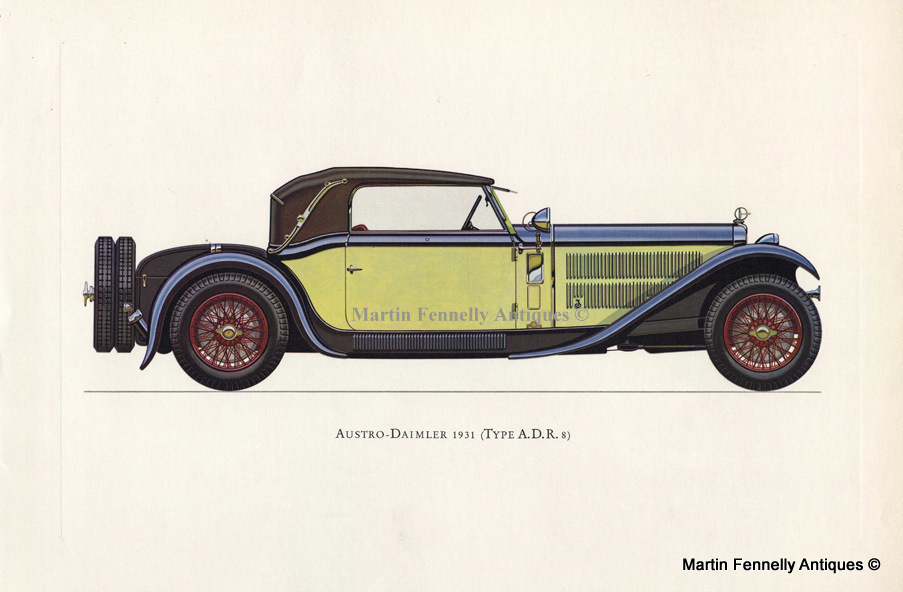 998 Set of Four Framed - Vintage Cars from Veteran and Vintage 1964