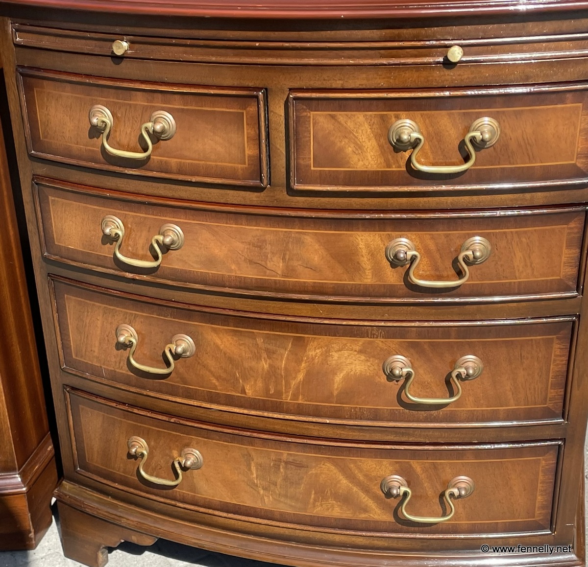 047 Pair of Flame Mahogany - Chest of Drawers - Brass Handles - Image 3