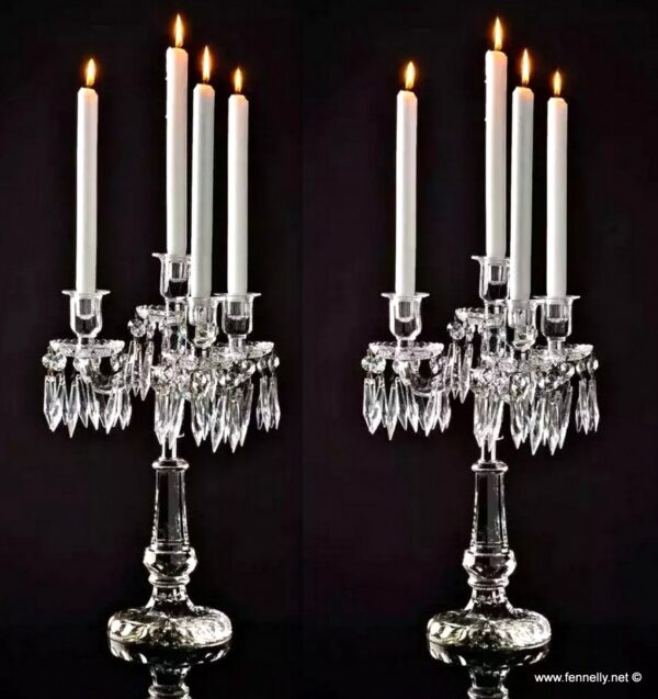 483 Superb Pair of Cut Glass Candelabra - Excellent Condition
