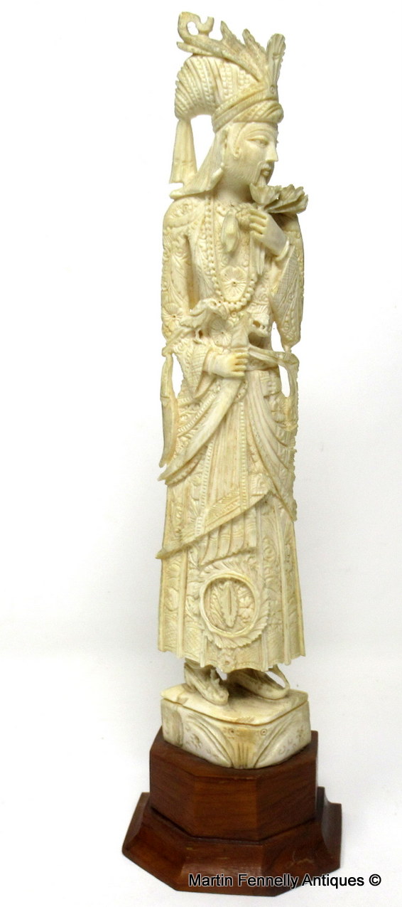 437 Antique Carved Bone Figure of Chinese Dignitary Male 19th Century - Image 2