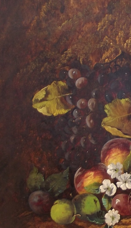 473 Fine Still Life of Fruit Oil on Canvas Painting Circa 1860 - Image 4