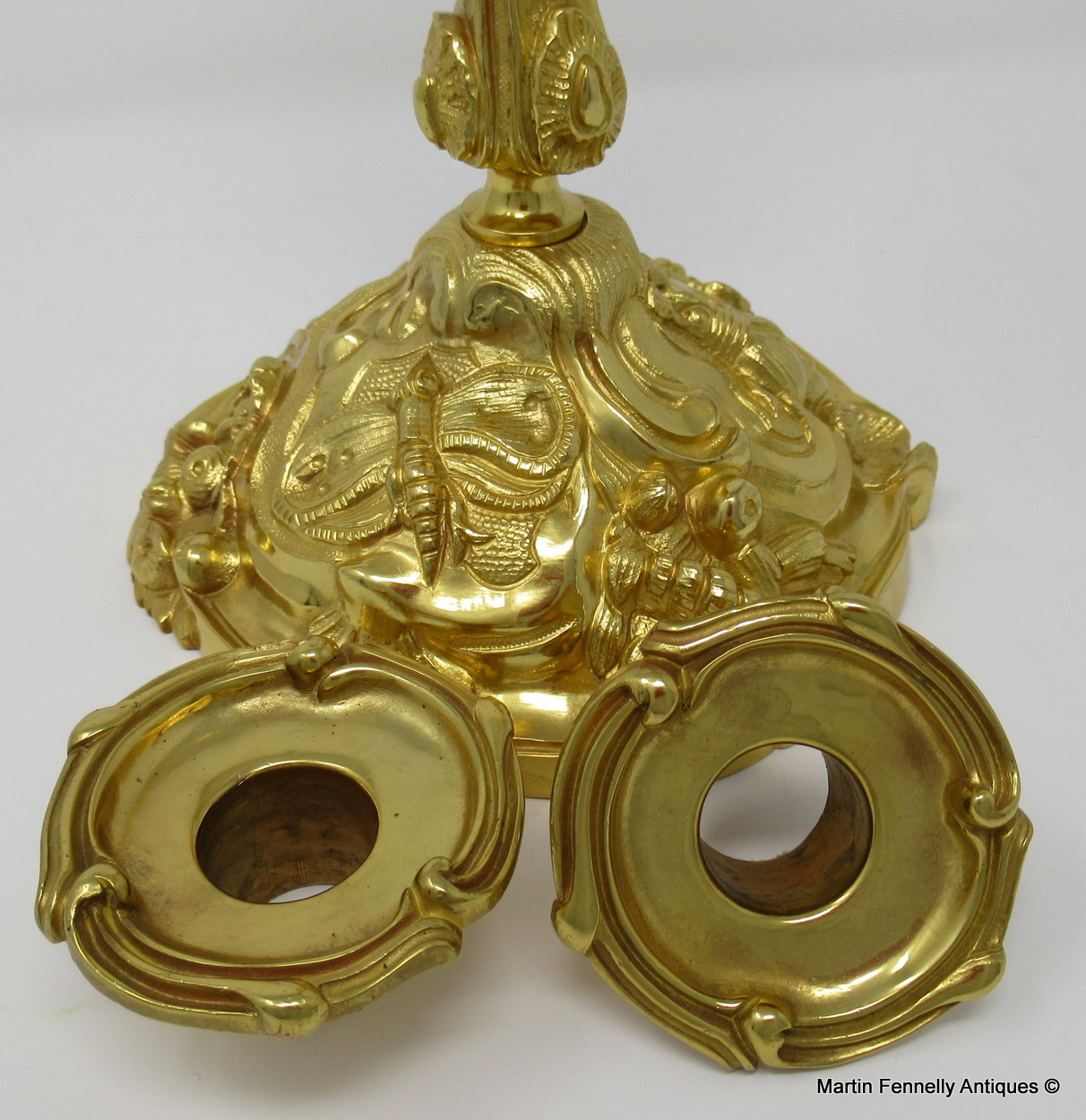 327 Sold Manner of Juste Aurèle Meissonier Stunning LARGE Pair French Ormolu Candlesticks 19th Ct - Image 8