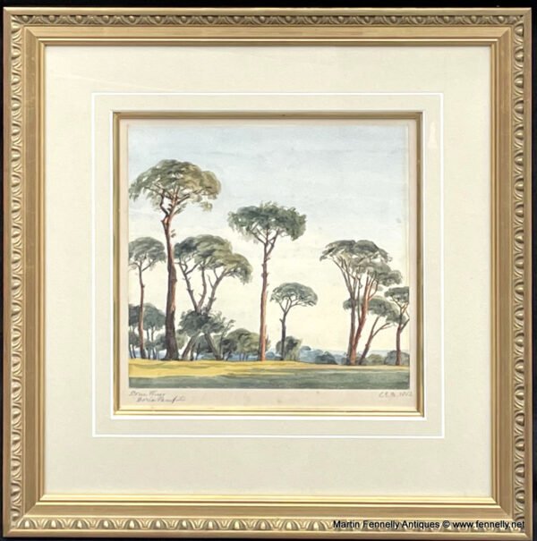 055 Sold Watercolour - Framed - Stone Pines of Villa Doria Pamphili - Rome 1892