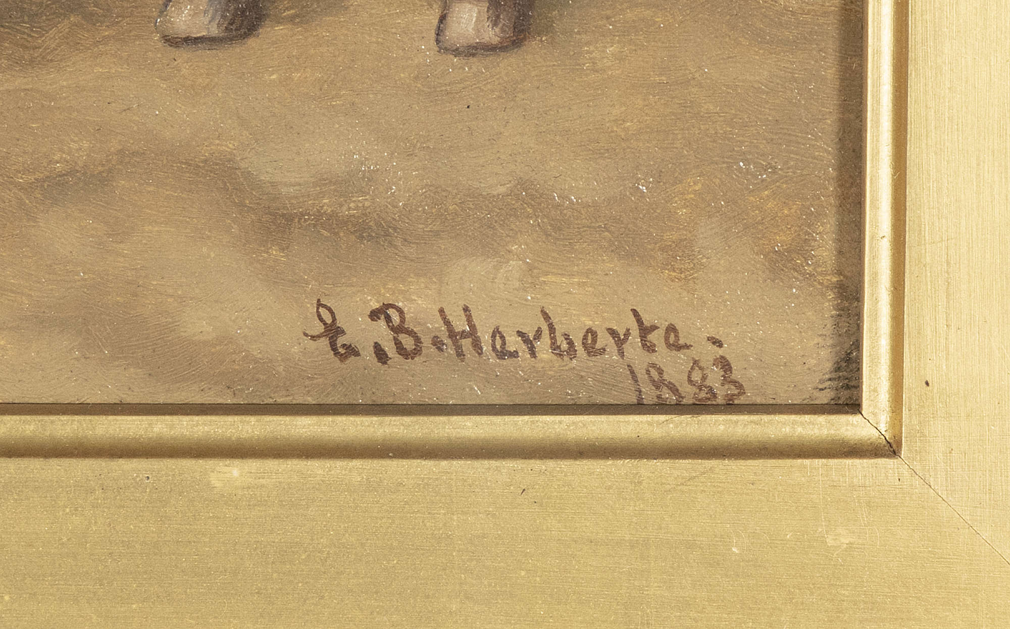 863 Sold EB Herberte 'The Meet Up'; 'The Jump' A pair, Oils on Canvas - Image 5