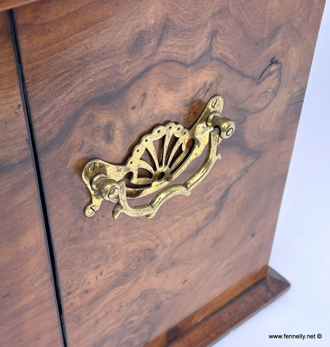 755 Sold Antique Victorian Traveling Wooden Burl Walnut Writing Slope Stationary Box 19c - Image 7