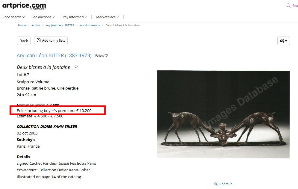 210 Sold French Patinated Bronze Art Deco Sculpture Satyr and Fawns Ary Bitter - Image 8