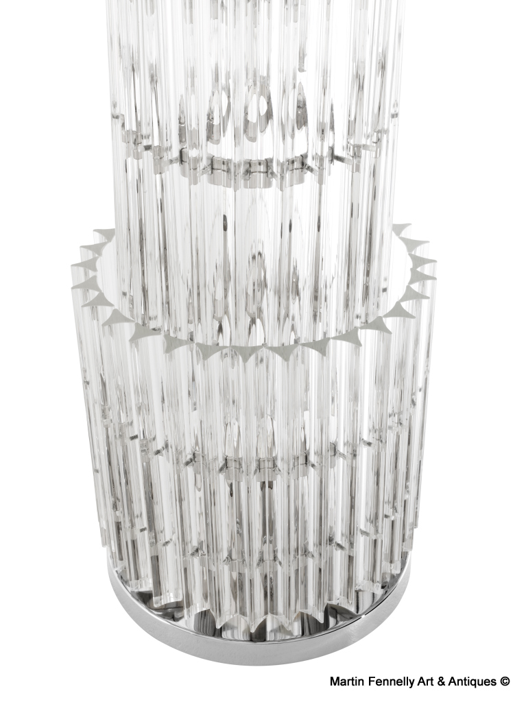 032 Sold Pair of Large Crystal Tower Table Lamps - Art Deco - Superb Design - Italian Venini - Image 5