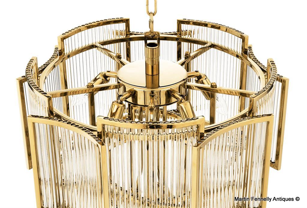 M012 Brass and Glass Lantern - Jet Set by Eichholtz - Image 3