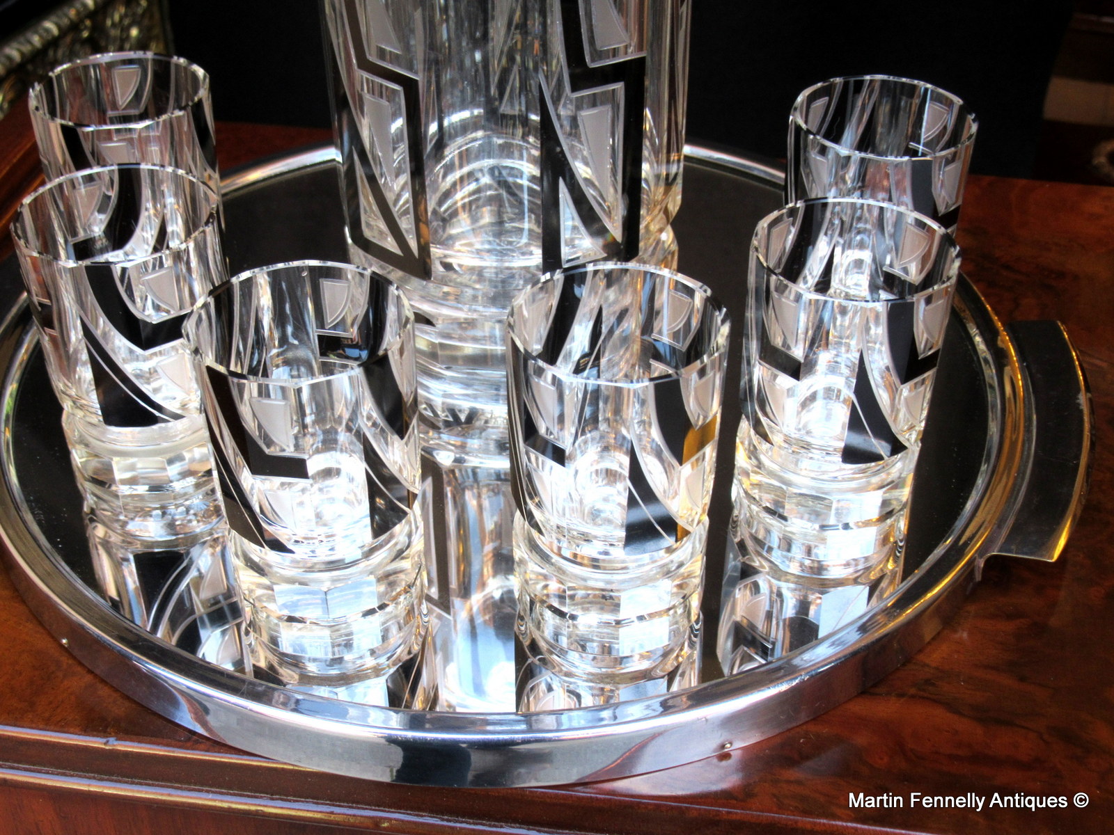 369 Sold Art Deco Crystal Decanter set Karl Palda 1930's - Original - Image 6