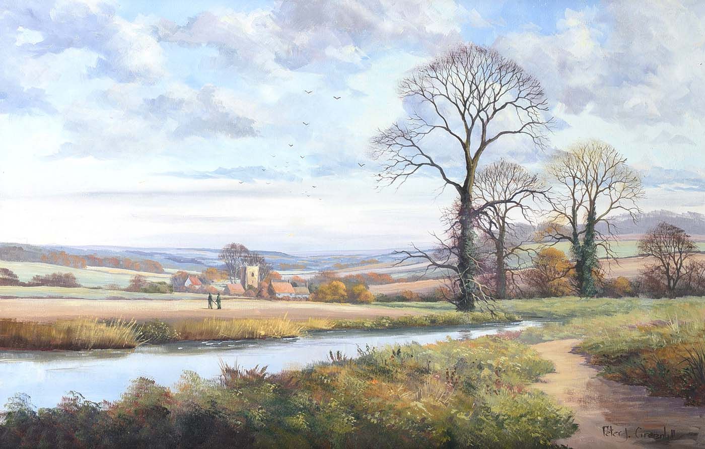 194 Oil on Canvas - Peter J Greenhill - English Landscape