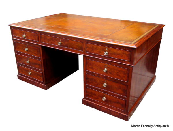 107 Sold Late Georgian Partners Desk - English - Mahogany - Circa 1825