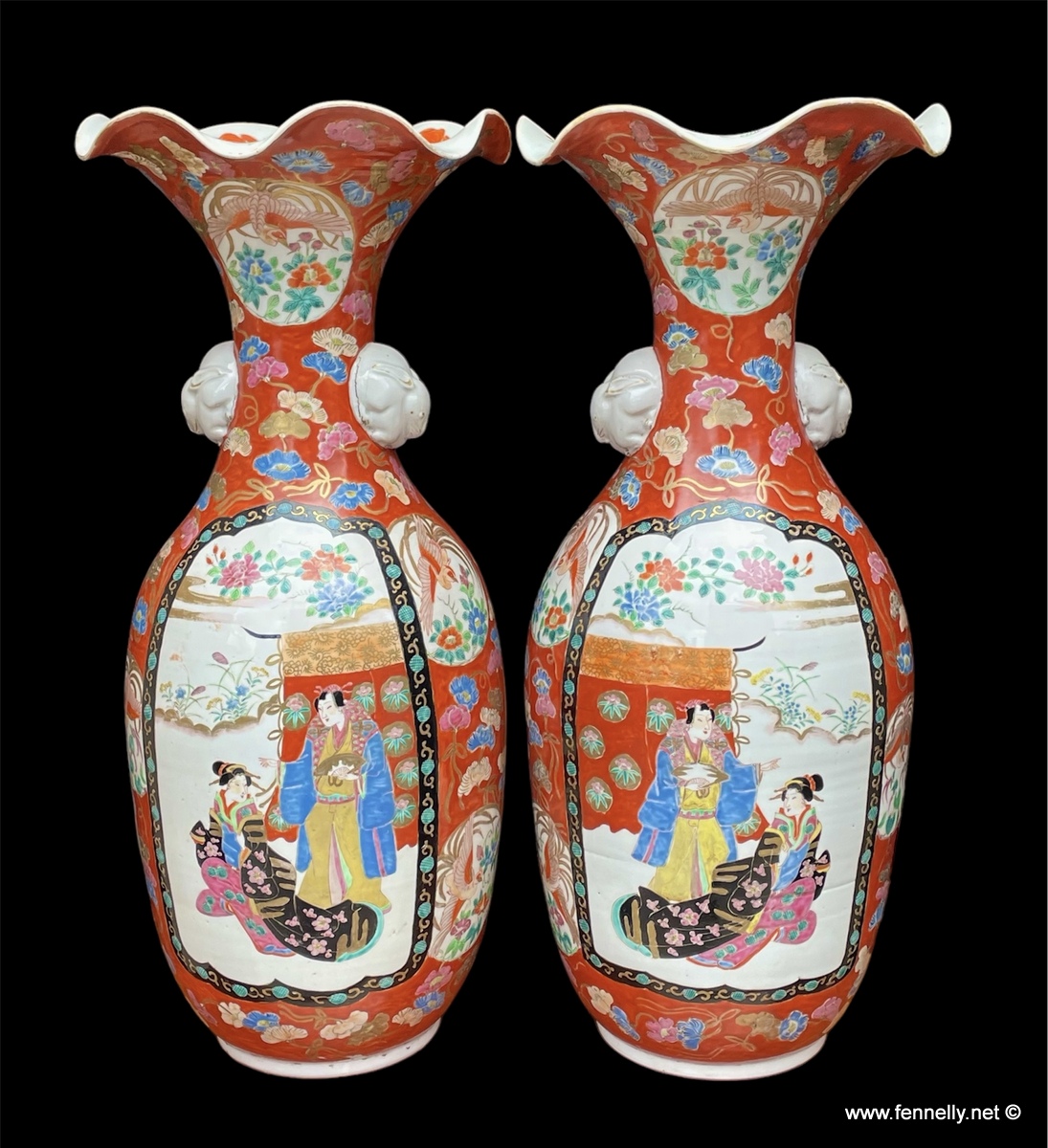 041 Pair of Late 19th Century Japanese Vases - Large Size