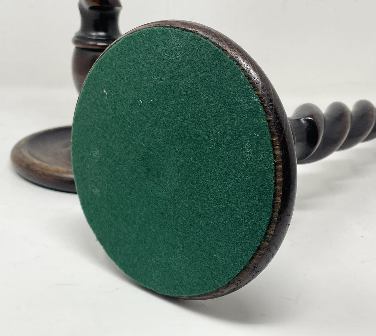 665 Large Pair - Oak and Brass Candlesticks - Circa 1890 - Image 3