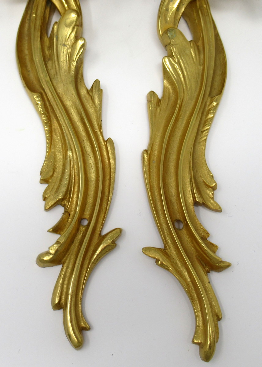 653 Sold Set Four Gilt Bronze French Rococo Wall Lights Appliques late 19thCt - Image 10