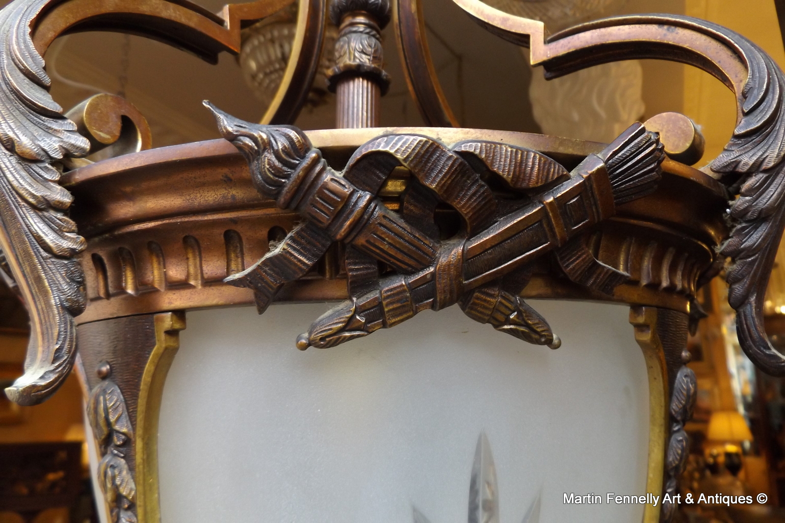 602 Sold French Bronze and Crystal Lantern - Circa 1890 - Image 2