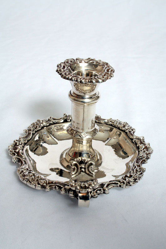 020 Victorian Silver Plated Chamber Candlestick - Image 2