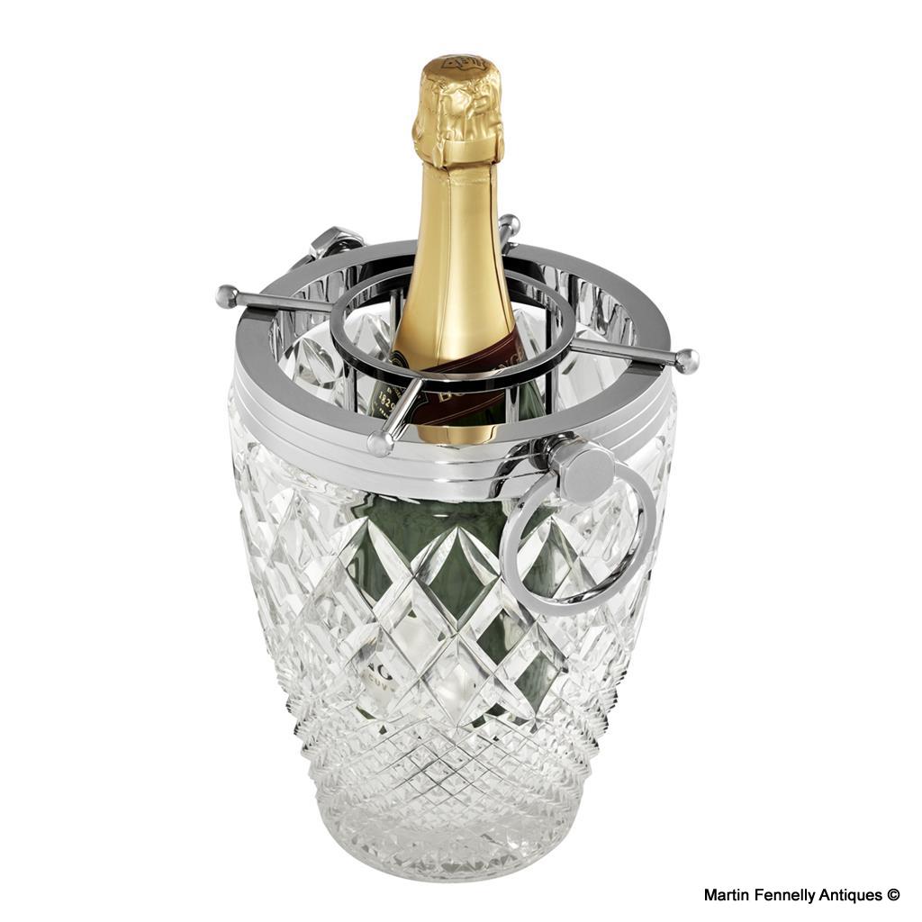 M097 Sold Wine Cooler - Ice Bucket Two Piece Set in Cut Glass - Image 2