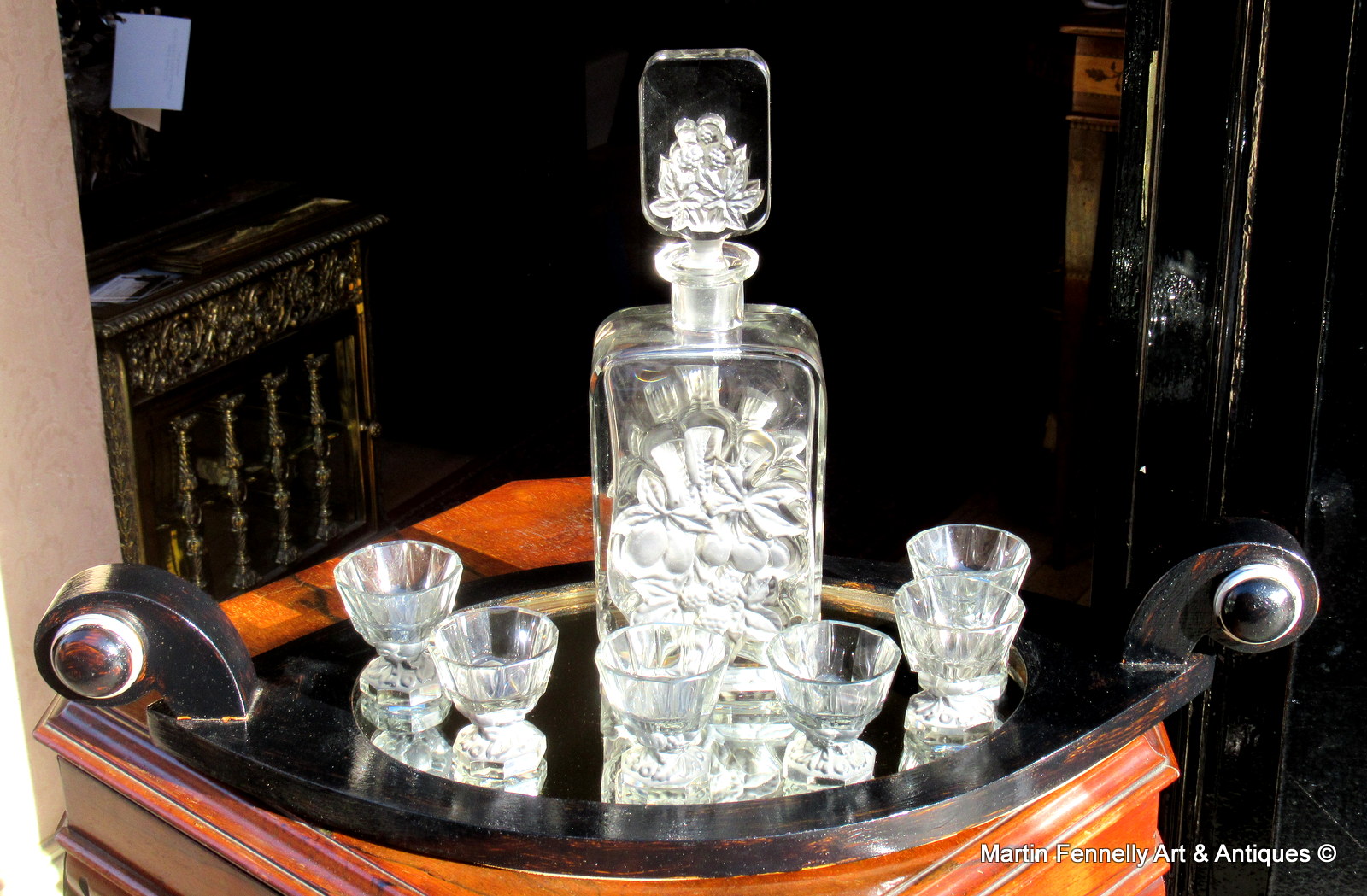 155 Rare Design Art Deco Crystal Decanter set Heinrich Hoffmann 1920's - Image 2