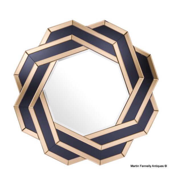 M011 Amber and Black Geometric Mirror - 1920's Design Allure