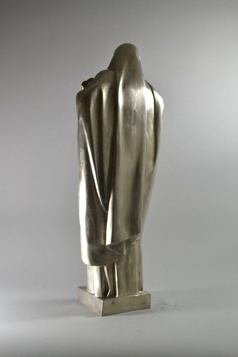 M121 Sold Lucienne Antoinette Heuvelmans - Bronze - Rare tall version of Madonna and Child - Image 3