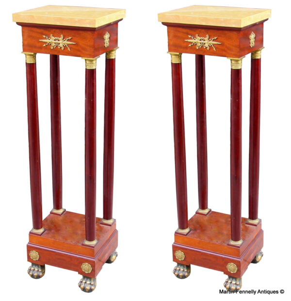 232 Sold Pair of Mahogany H.F. Jansen and Zonen, Amsterdam Pedestals - Superb