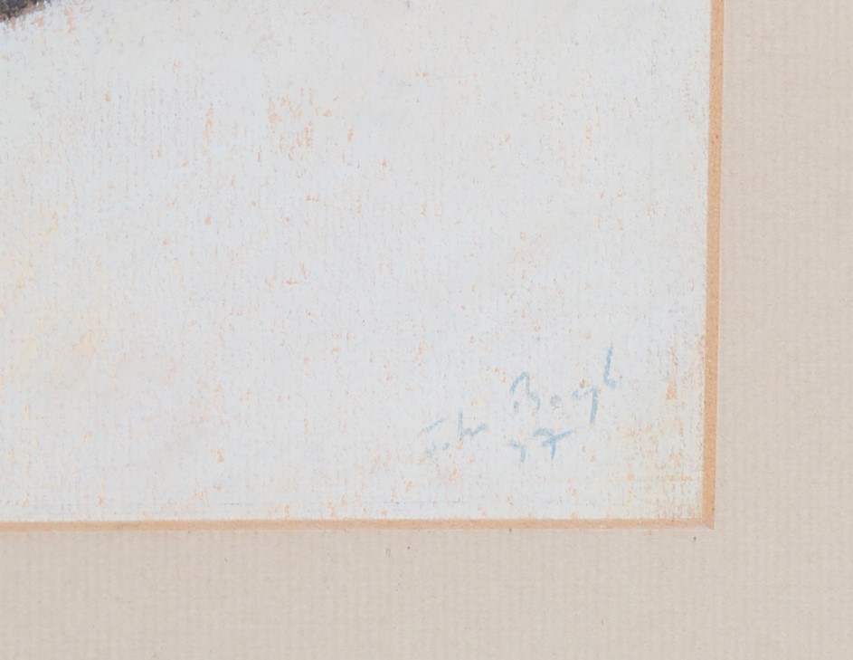 065 'Standing Figure with Cane' A Self Portrait by John Boyd (Born 1957) Pastel - Image 3