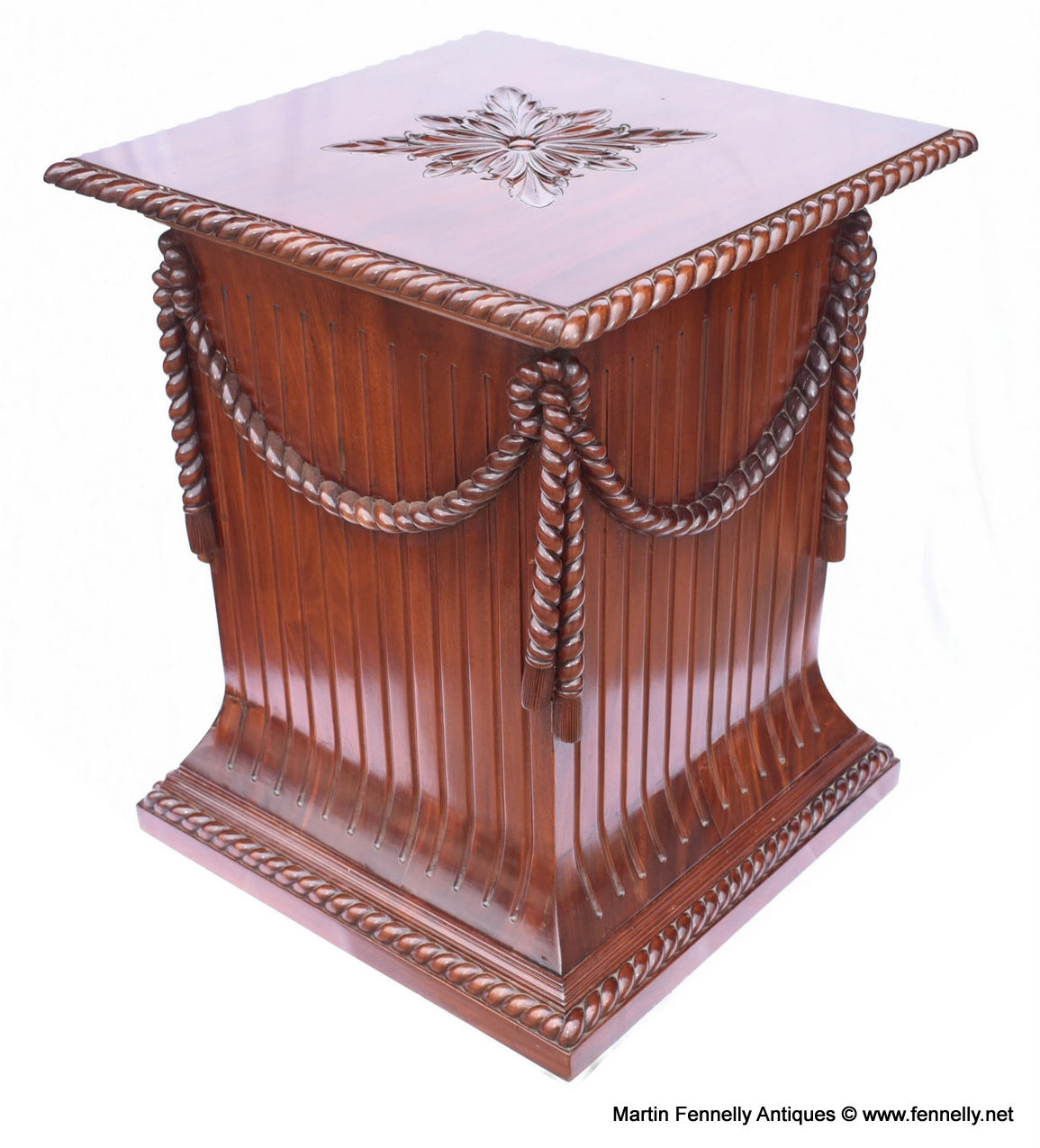 934 Pair Regency Pedestal Mahogany Stands - Classical Columns - Image 3
