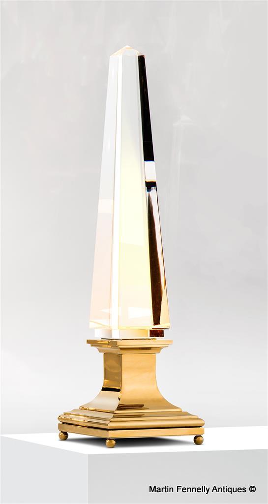 646 Sold Pair of Solaire Lamps - Solid Crystal - Dutch Deco Design - Image 3