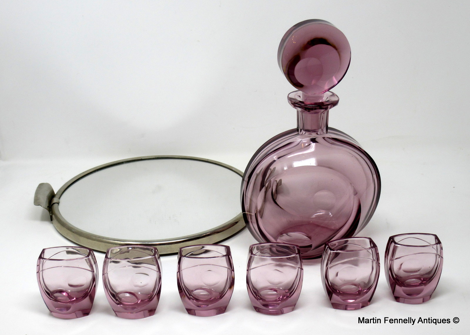 198 Rare and Striking Early 20th Century Decanter Set in Amethyst - Image 3