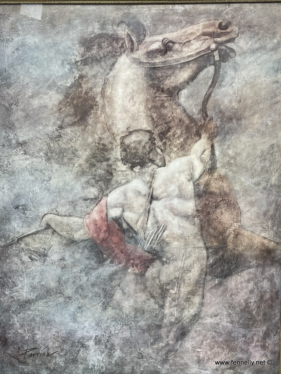 734 Pair of Large Coloured Prints by J Parrish - Gilt Frames - Image 4