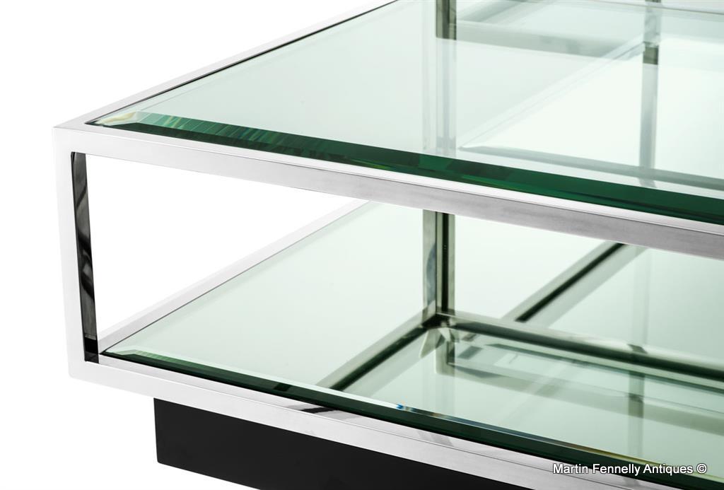 M037 Coffee Table - Modular - Stainless Steel and Glass - Mid Century - Modern - Image 3