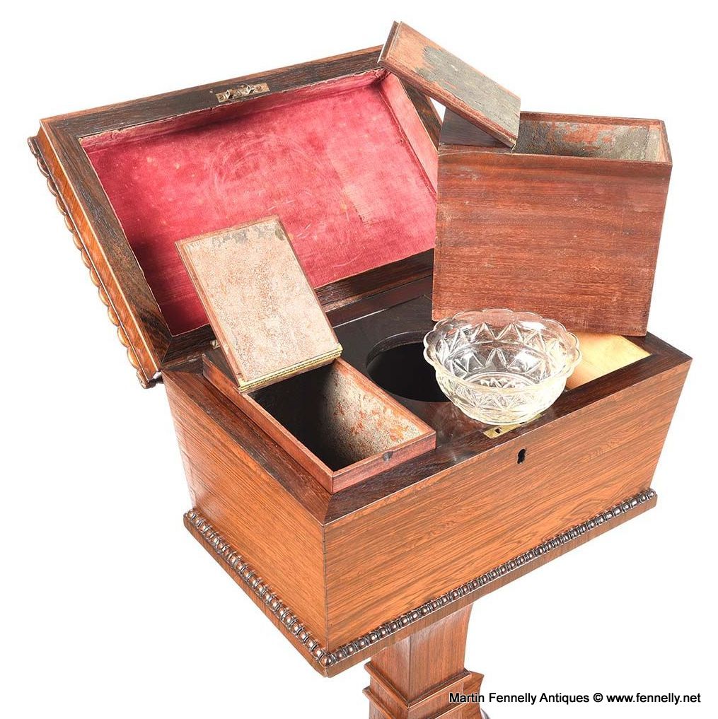 132 Sold Antique Flame Mahogany English Regency Tea Poy Gillows Lancaster Tea Caddy 19 Ct - Image 6