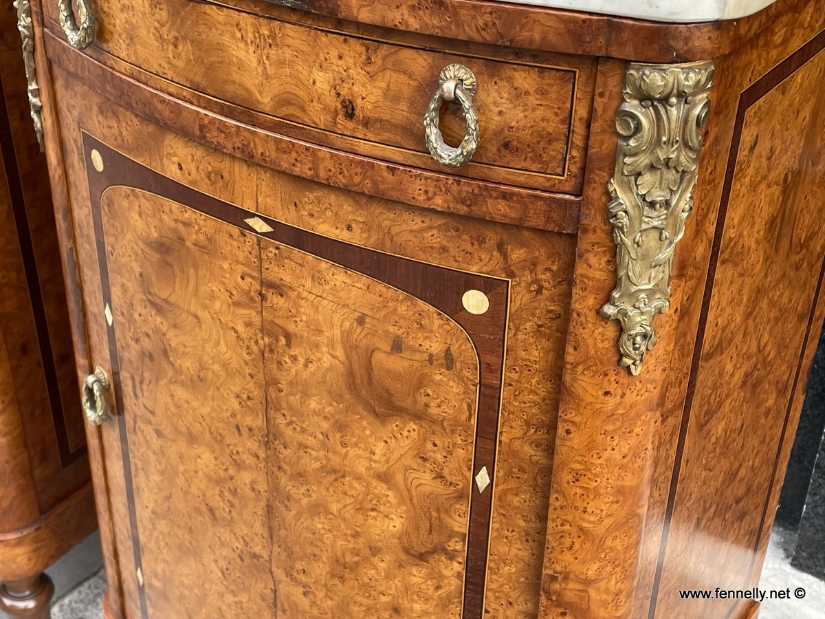 949 Stunning Pair of French Walnut Cabinets - Circa 1890 - Image 3