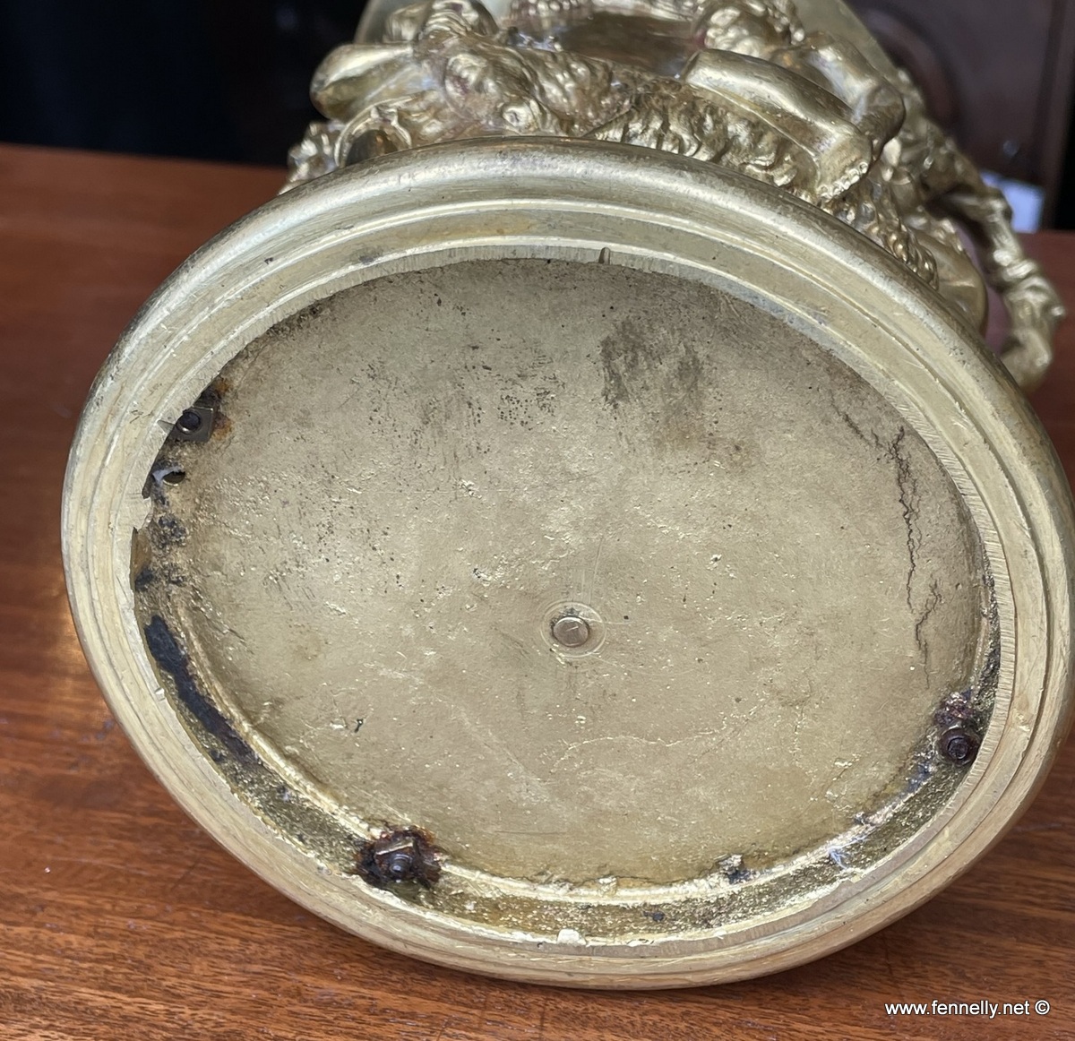 104 Antique Rare and Heavy Gilt Bronze Pitcher - Greek Mythical Decoration - Image 5