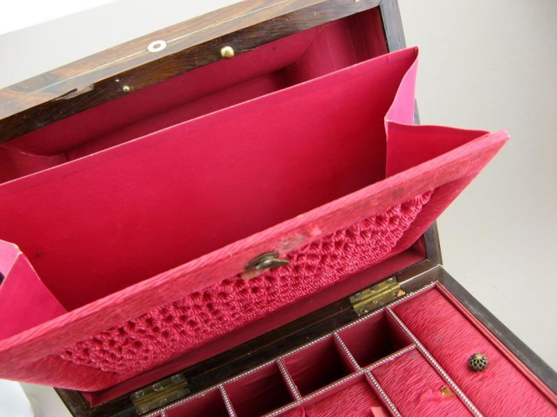 251 Sold Regency Rosewood Mother of Pearl Jewellery Casket 19th Ct - Image 6