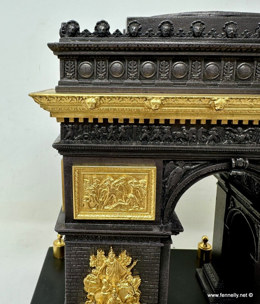 202 Sold Antique Grand Tour French Ormolu Bronze Architectural Model Arc de Triomphe Paris - Image 8