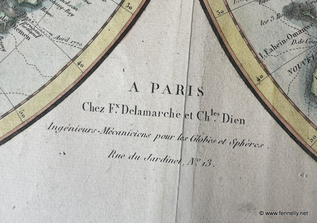 067 Mappe Monde (World Map) - Robert de Vaugondy - 1821 - Image 3