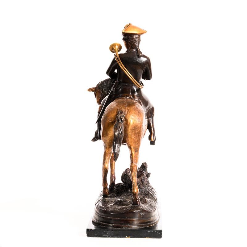 028 Large Bronze Sculpture of a Young Man on Horseback - Image 2