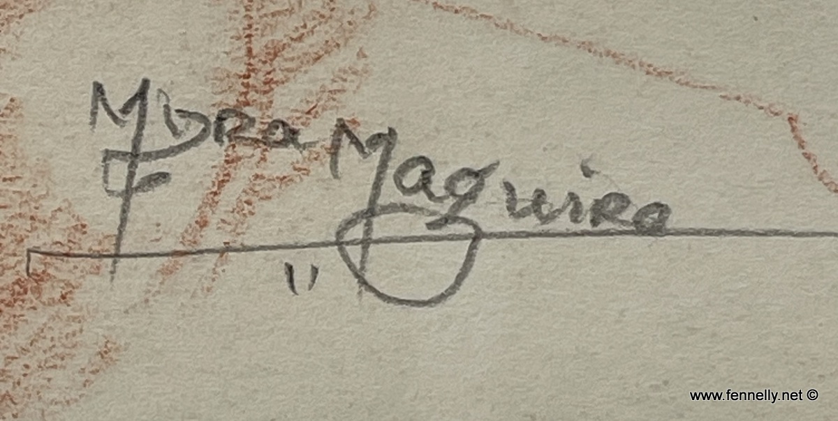 414 Head of a Girl - Sepia Chalk - Myra Maguire - Image 3