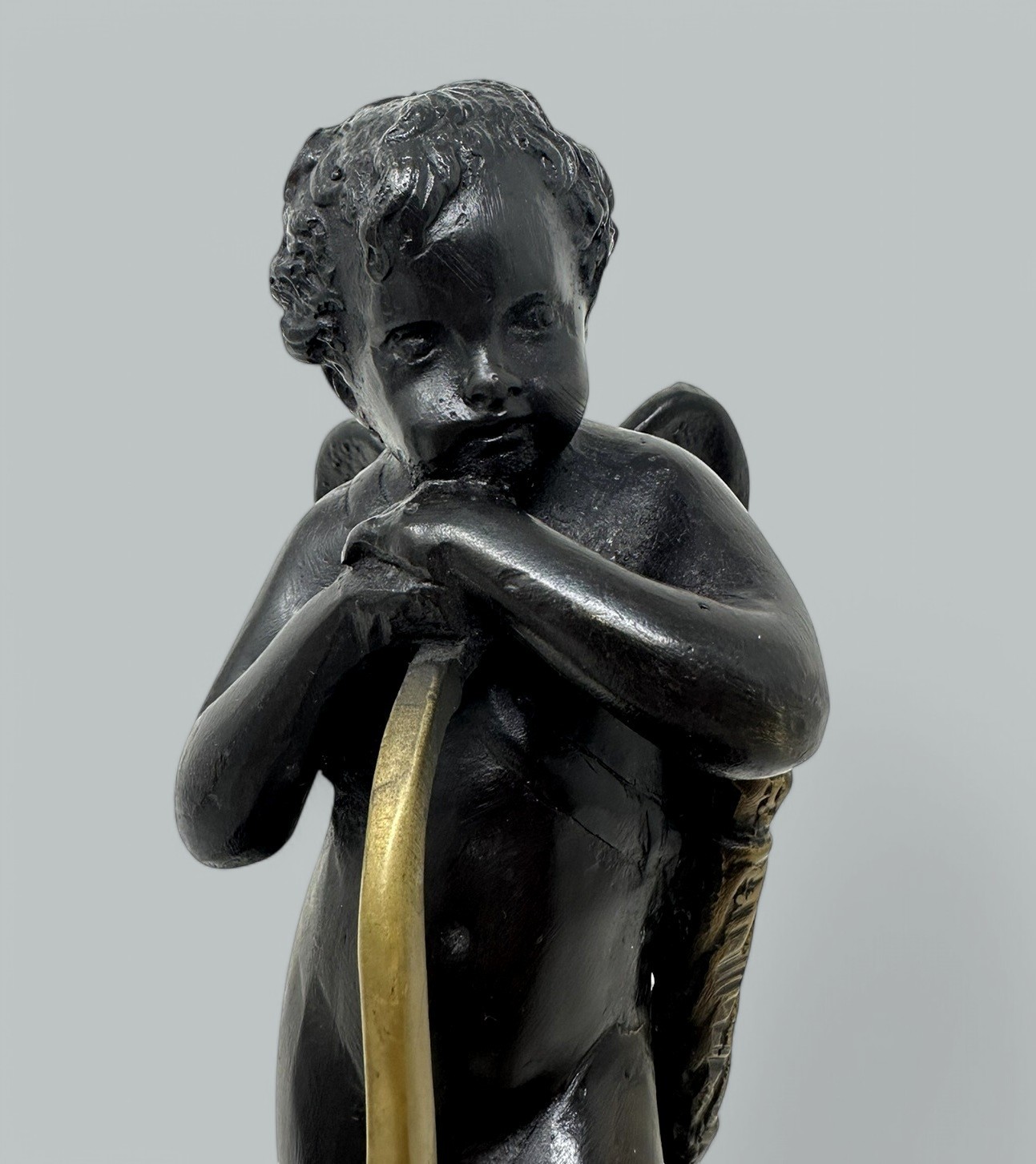 256 Antique Pair Grand Tour Style French Bronze Cherubs Putti after Auguste Moreau - Image 5