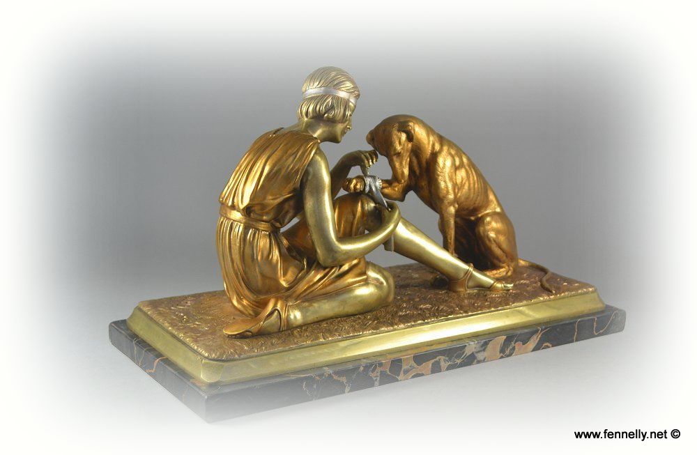 756 Sold Demétre Chiparus (1886 – 1947) - Art Deco - Accident de Chasse - Image 2