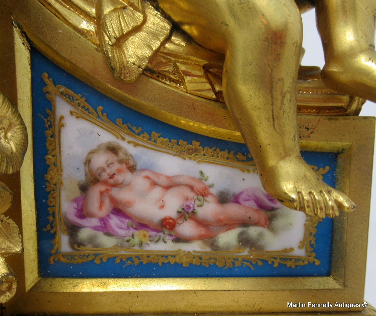 182 Sold Fine French Ormolu Sevres Porcelain Mantle Clock Joseph Silvani Paris 19thCt - Image 5