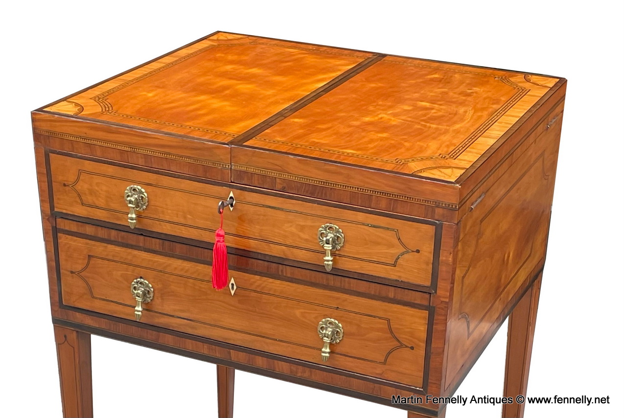 908 Antique Gentlemans Satinwood Rosewood Crossbanded Speciman Cabinet early 19thCt - Image 3