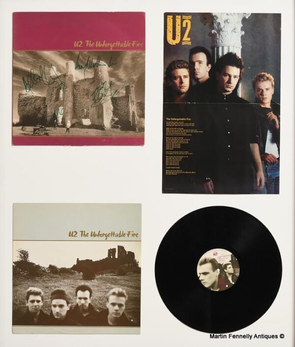 567 Sold Signed U2 Album - All 4 Members - U2 The Unforgettable Fire 1984
