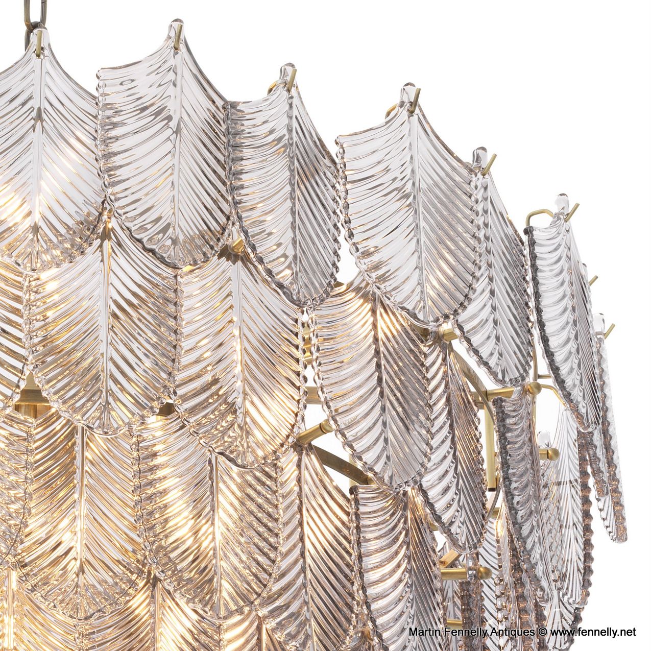 617 Smoked Glass with Brushed Brass Chandelier - Verbier - Large - Image 3