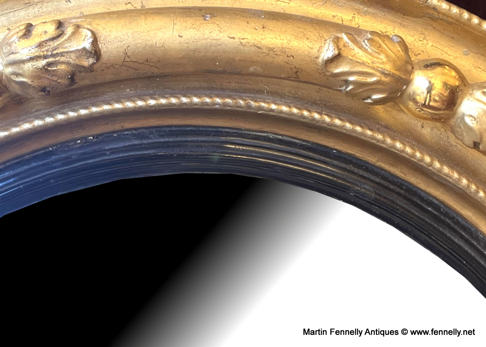 201 Antique Convex Mirror Circa 1880 - Image 2