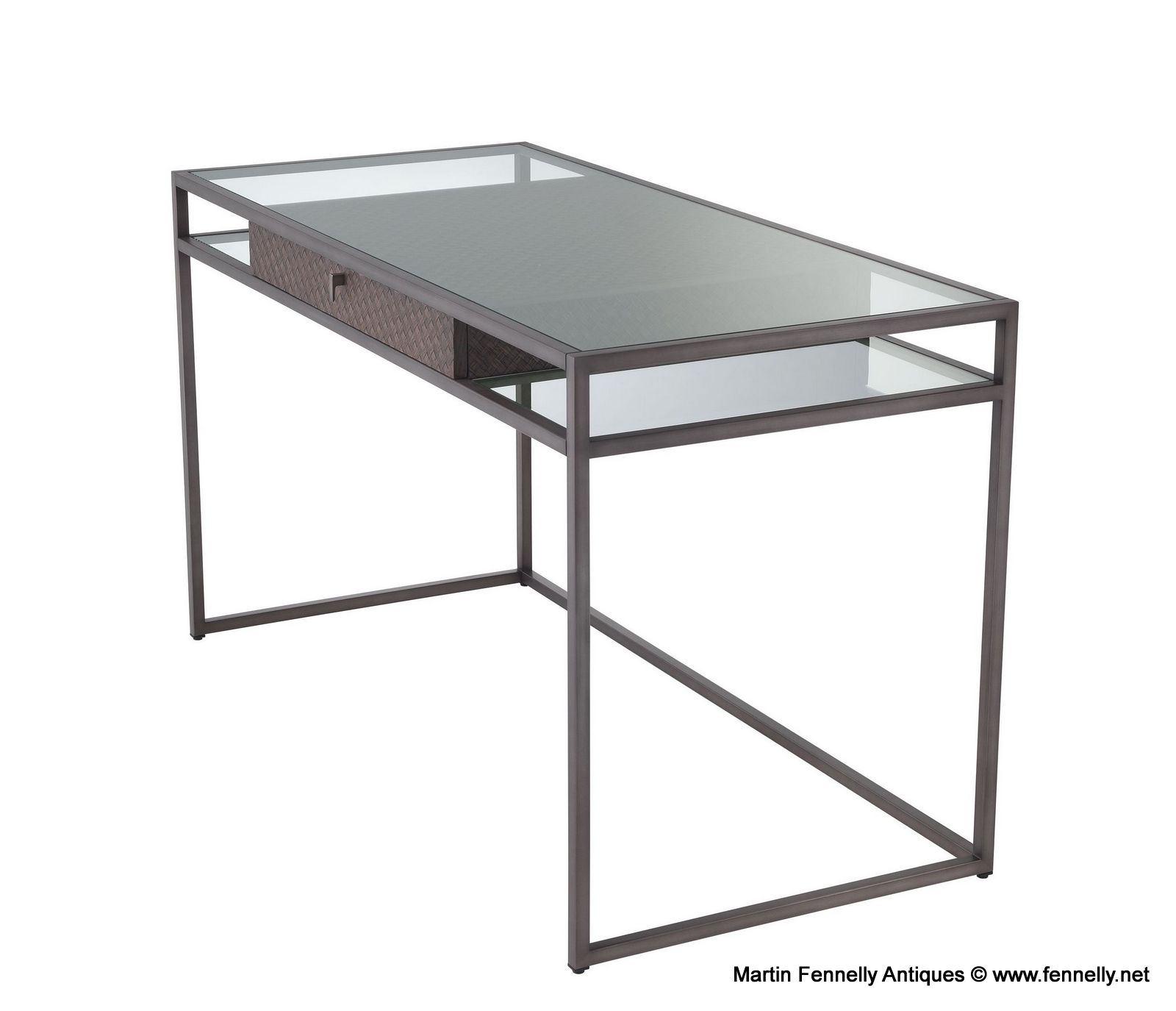 M126 Napa Valley Desk - Woven Oak - Glass - Image 4