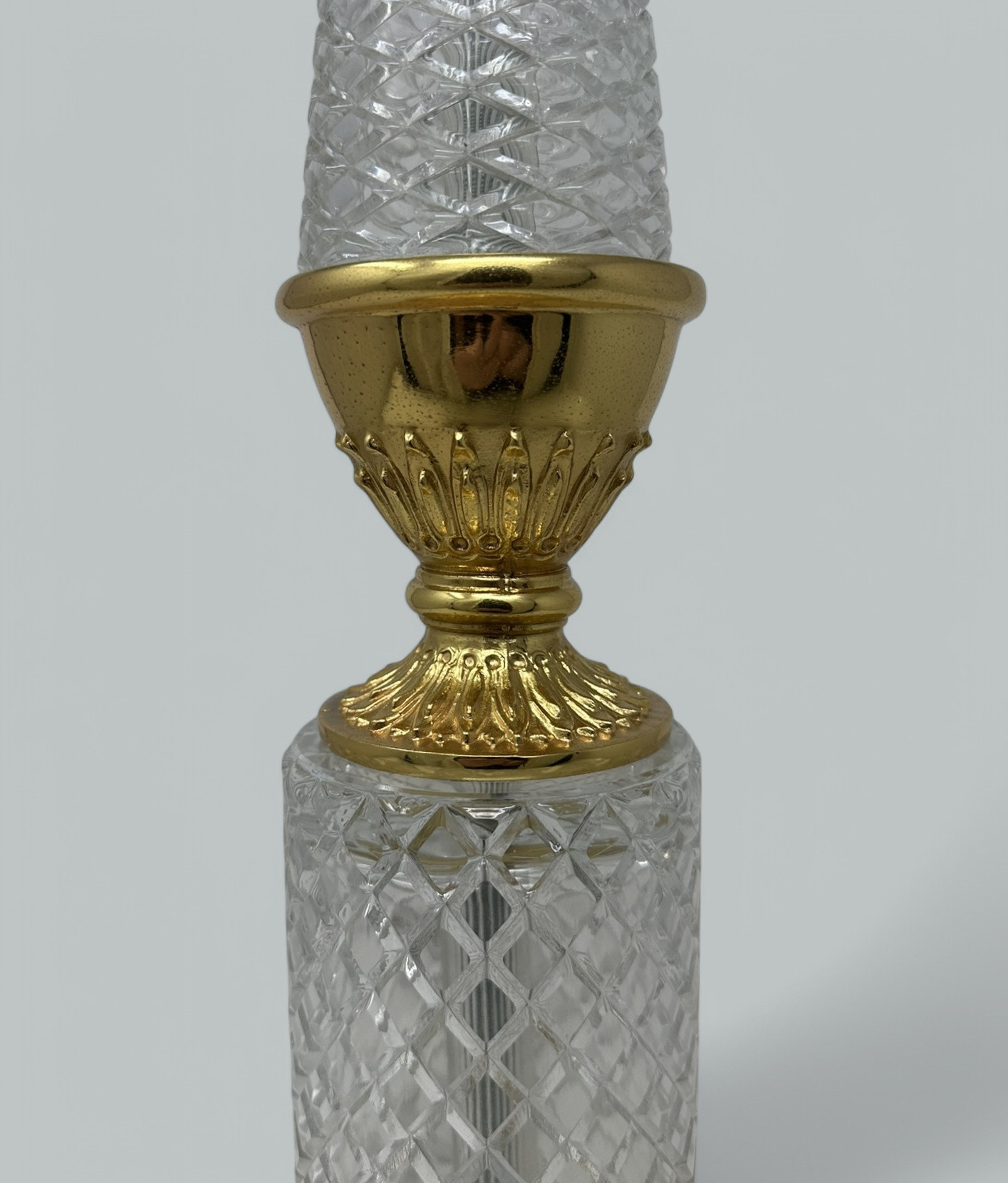 377 Sold Antique Pair French Doré Bronze Neoclassical Ormolu Gilt Baccarat Crystal Lamps - Image 4