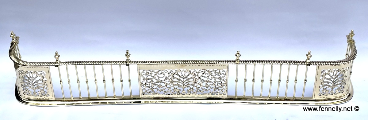 337 Sold Stunning Pair of Regency Irish Brass Fenders - Very Rare - Image 4