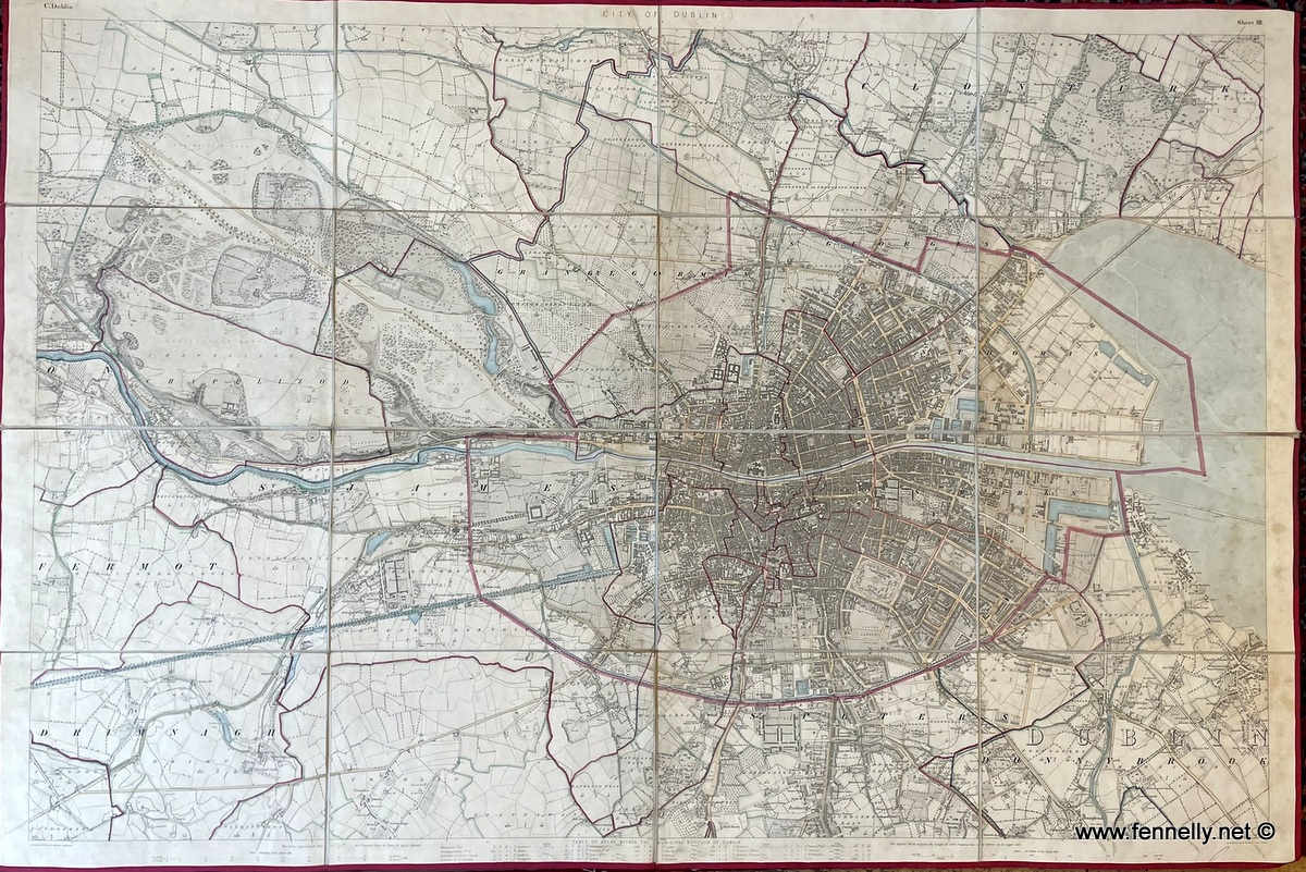 387 Sold Municipal Aera Map of Dublin - 1837 Ordnance Survey - Sir Thomas Larcom - Image 2